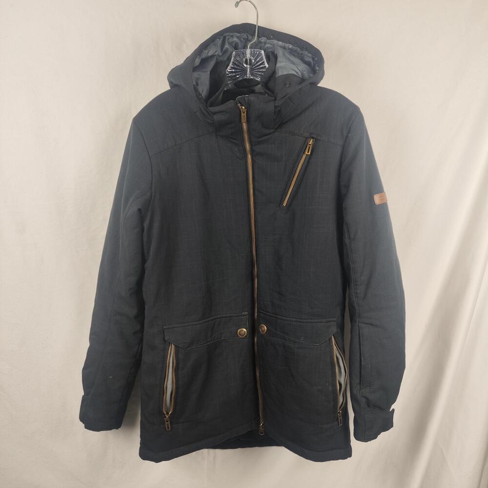 Boulder Gear Jacket Mens Medium Gray Hooded Ski Full Zip Insulated Pockets Lined
